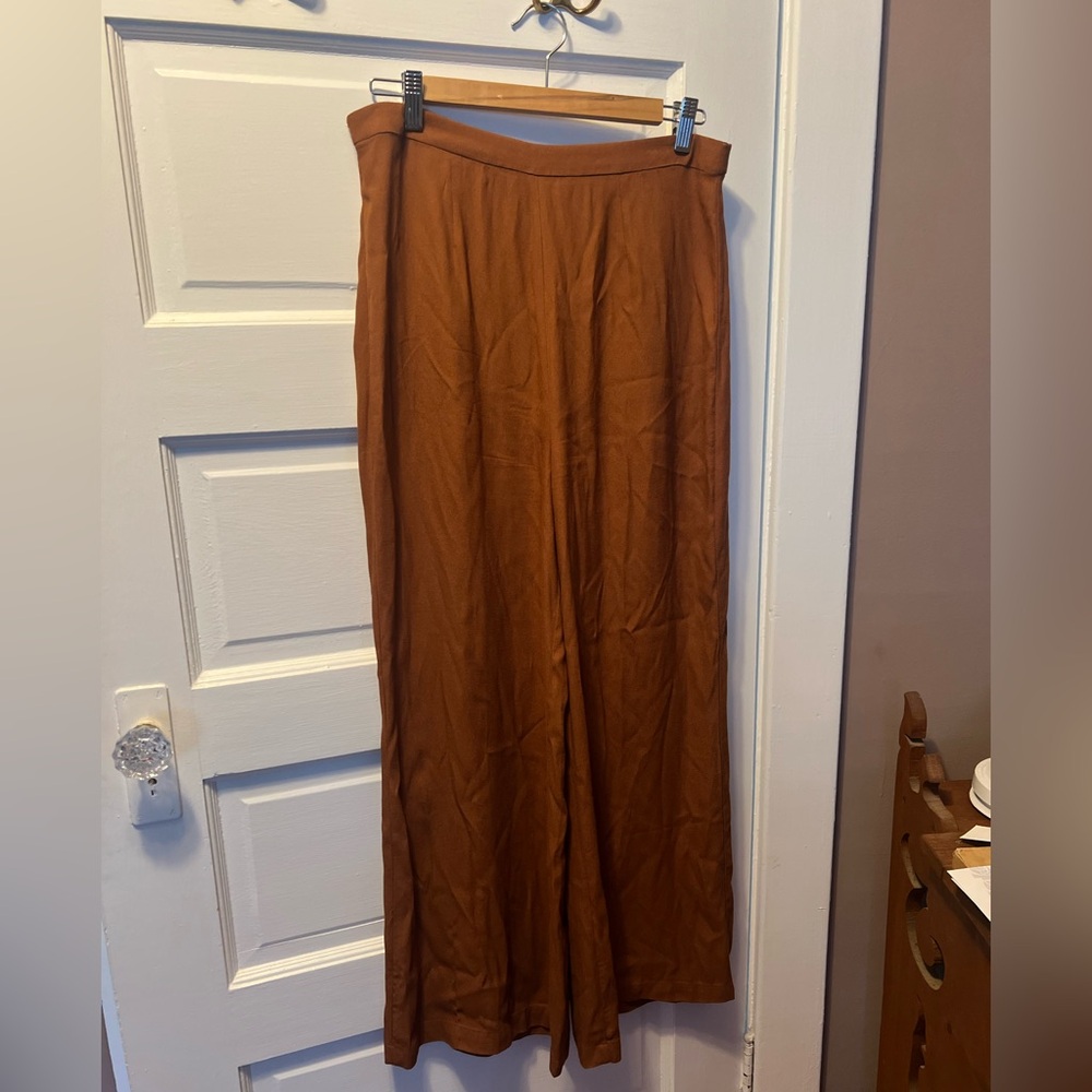 Reformation wide leg pants burn orange size 8